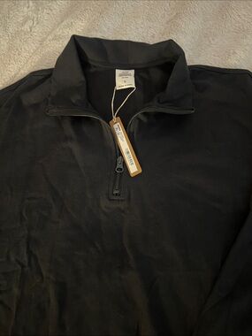 SKIMS Men's Black Quarter-Zip Crewneck Sweater